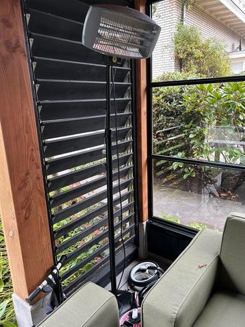 Draaibare lamellen 215h x 100cm rvs mechanisme, zwarte plank beschikbaar voor biedingen