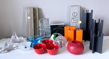 Kandelaars, Waxinhouders o.a. Glas beschikbaar voor biedingen