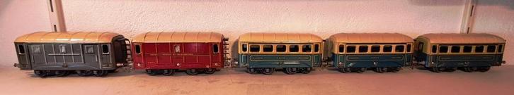 Jep spoor 0 sncf, complete set van 5 kleurrijke wagens, Antiek en Kunst, Antiek | Speelgoed, Ophalen of Verzenden