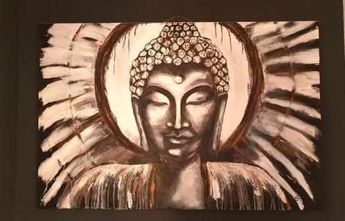 Groot schilderij Buddha, Huis en Inrichting, Woonaccessoires | Schilderijen, Tekeningen en Foto's, Zo goed als nieuw, Schilderij