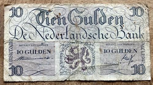 10 Gulden 1945 Lieftinck Tientje, Postzegels en Munten, Bankbiljetten | Nederland, Los biljet, 10 gulden, Ophalen