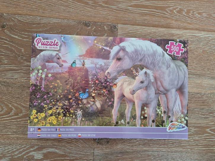 Granox Puzzle - Eenhoorns - 500 stukjes, Hobby en Vrije tijd, Denksport en Puzzels, Zo goed als nieuw, Legpuzzel, 500 t/m 1500 stukjes