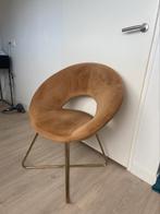 Fauteuil stoel fluweel goud/oker, Huis en Inrichting, Stoelen, Ophalen, Gebruikt, Overige kleuren, Eén