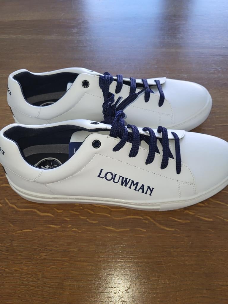 Nieuwe Louwman Sneakers - Wit met Donkerblauwe Details, Wit, Nieuw, Ophalen of Verzenden, Sneakers of Gympen