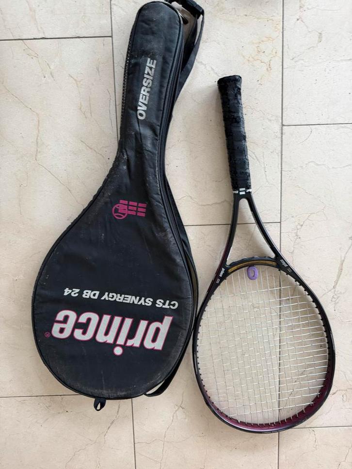 Prince CTS Synergy DB 24 Tennisracket met hoes, Sport en Fitness, Tennis, Gebruikt, Racket, Prince, L3, Ophalen