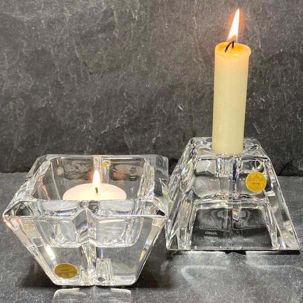 2 Rosenthal kandelaars Germany - Kristal, Huis en Inrichting, Woonaccessoires | Kandelaars en Kaarsen, Zo goed als nieuw, Kandelaar