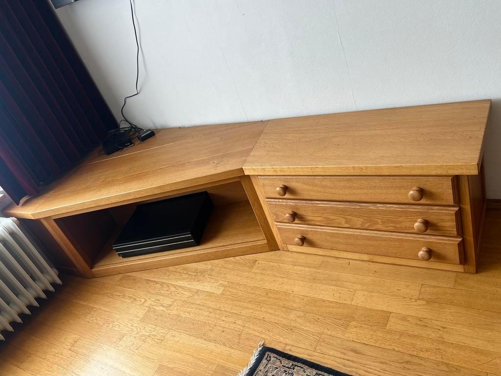 Hoek TV /audio meubel (eiken), Huis en Inrichting, Kasten | Televisiemeubels, Ophalen, Eikenhout, Zo goed als nieuw, 200 cm of meer
