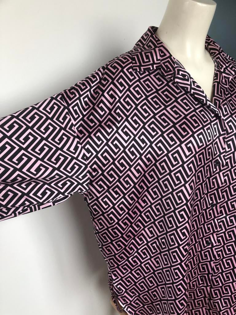 Costes studio roze zwarte satijnen ruimvallende blouse m, Maat 38/40 (M), Ophalen of Verzenden, Zo goed als nieuw, X