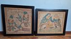 Twee ingelijste Colombiaanse schilderijen met vogels, Ophalen of Verzenden