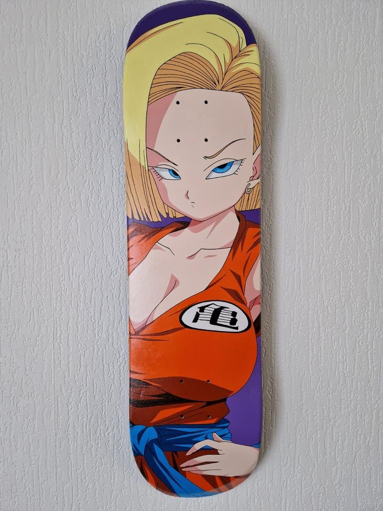 Android 18 skateboard deck handpainted acrylic paint, Ophalen of Verzenden