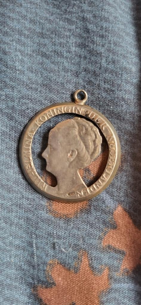Wilhelmina 1931 Hanger - Munt hanger, Overige materialen, Gebruikt, Overige voorstellingen, Ophalen of Verzenden