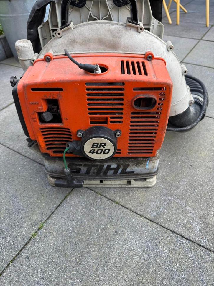 Stihl BR 400 Ruggedragen Benzine Bladblazer, Tuin en Terras, Bladblazers, Gebruikt, Ruggedragen, Benzine, Ophalen
