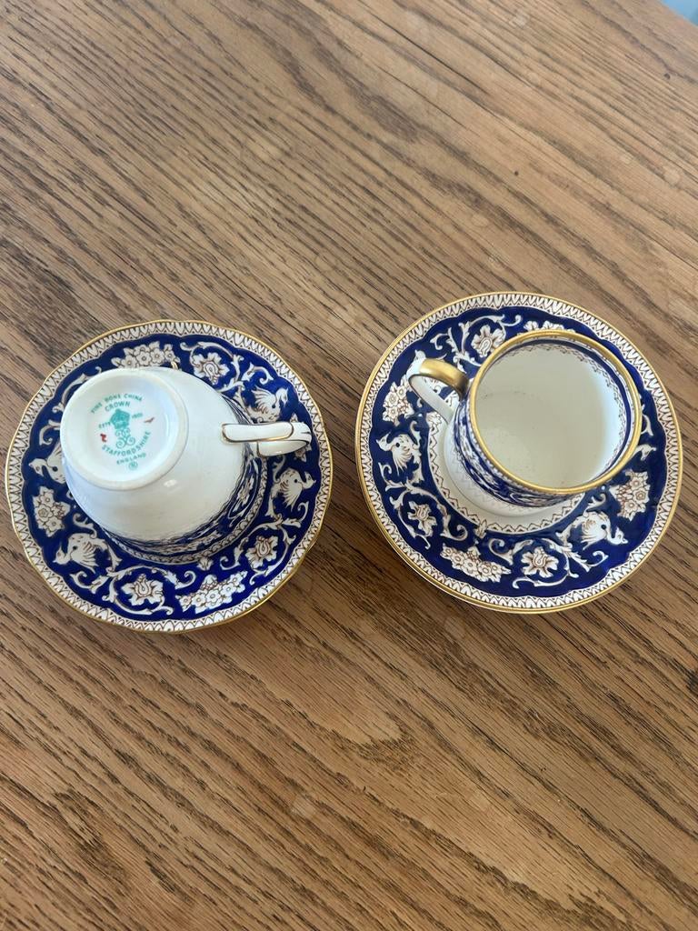 Staffordshire Bone China 2x kopje met schotel, Antiek en Kunst, Antiek | Porselein, Ophalen
