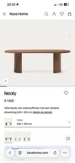 Kave Home Nealy eettafel walnootfineer 240x100 cm, Huis en Inrichting, Tafels | Eettafels, Ophalen, 200 cm of meer, 50 tot 100 cm
