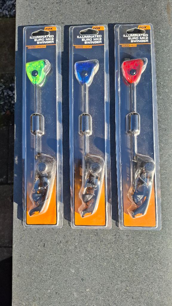 Fox Mk2 Illuminated Swinger 3 Rod Set incl. Swinger Case., Watersport en Boten, Hengelsport | Karpervissen, Ophalen of Verzenden