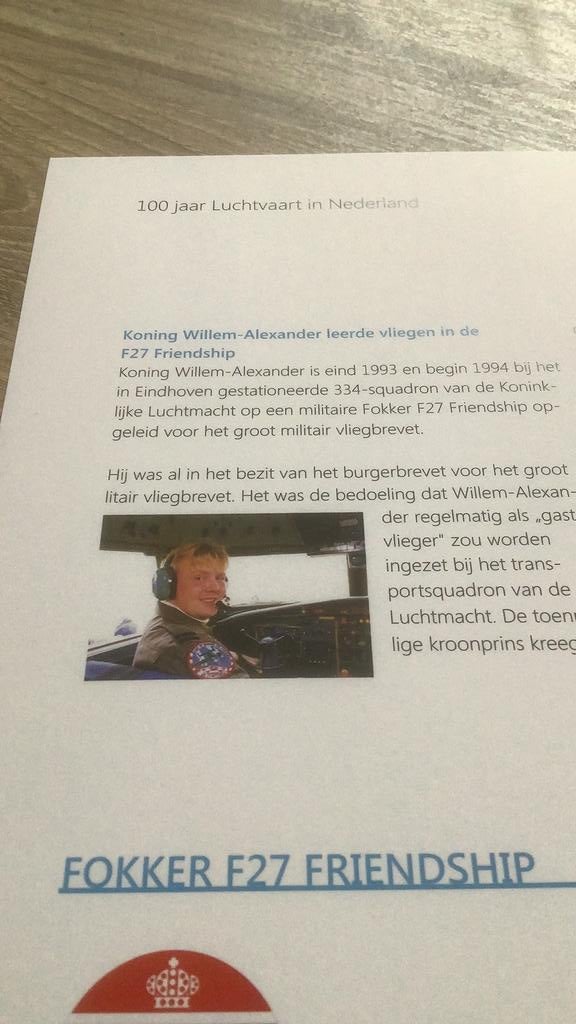 KLM / FOKKER 100 jaar Luchtvaart, Ophalen, Nieuw, Kaart, Foto of Prent