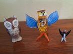 Set van 1 uil en pinguin van glas 1 uil aardewerk beeldjes, Ophalen of Verzenden, Zo goed als nieuw, Dier