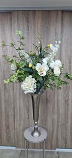 Realistisch zijdebloemen boeket wit met groen, Binnen, ., Nieuw, Ophalen of Verzenden