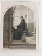 Johannes Bosboom litho kerkinterieur 1850 Broeder op Orgel, Ophalen of Verzenden