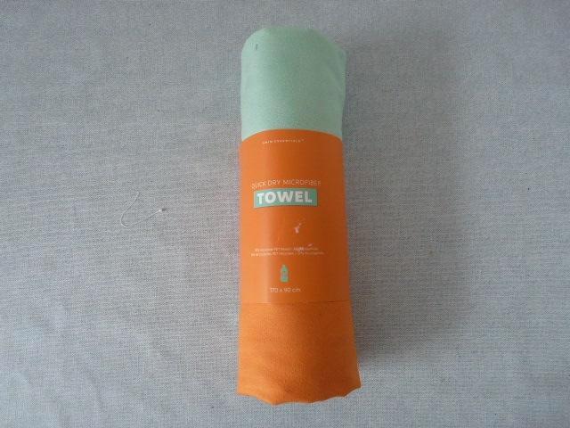 Sneldrogende handdoek 90-170 cm  groen met oranje Nieuw, Huis en Inrichting, Badkamer | Badtextiel en Accessoires, Nieuw, Handdoek