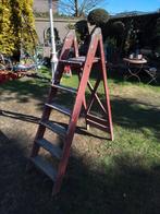 14840)mooie houten  stevige trap  5 treden plus bordes, Ophalen of Verzenden, Minder dan 2 meter