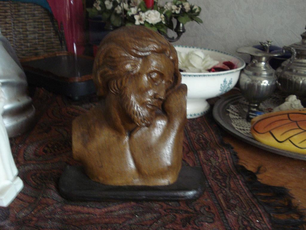 prachtige oude buste christus van gips, Ophalen of Verzenden