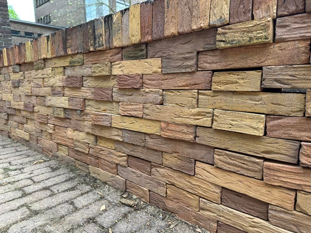 635 Metselstenen, Vechtformaat, 21,5 x10 x4(!)cm, mooi ruig, Doe-het-zelf en Verbouw, Metselstenen, Ophalen, Zo goed als nieuw