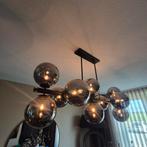 Designer Hanglamp met 10 glazen bollen smoke spiegel, Ophalen of Verzenden, 75 cm of meer
