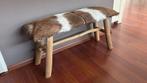 Krukje / bankje met echte dierenhuid van Goossens, Ophalen, Bruin, Eén, Hout