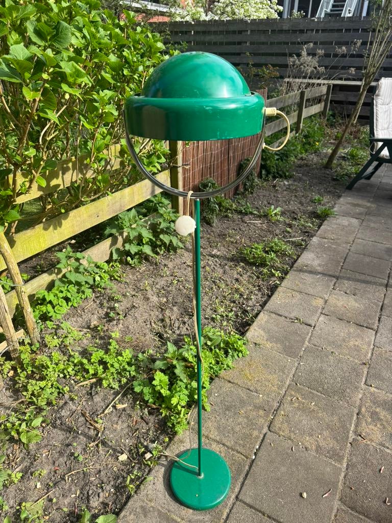 Retro/Vintage jaren 70 vloerlamp groen, Huis en Inrichting, Lampen | Vloerlampen, Ophalen, Gebruikt, 100 tot 150 cm, Metaal