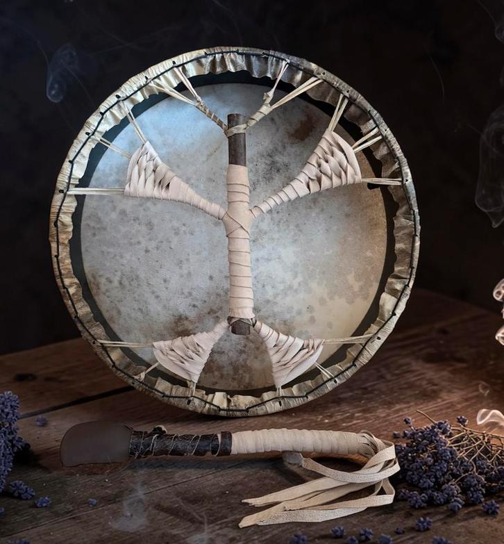 OVERGEDRAGEN Sjamanendrum Nubische Geit 42 cm, Muziek en Instrumenten, Percussie, Zo goed als nieuw, Trommel, Ophalen of Verzenden