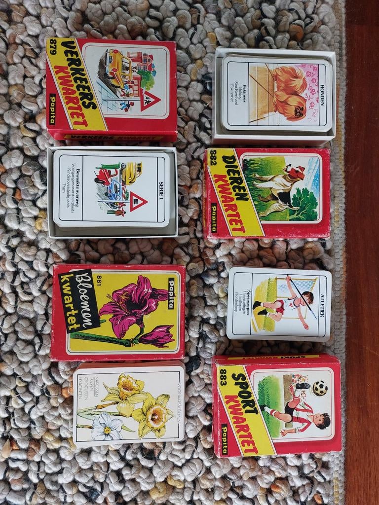 4 vintage kwartetspellen Papita, Ophalen of Verzenden