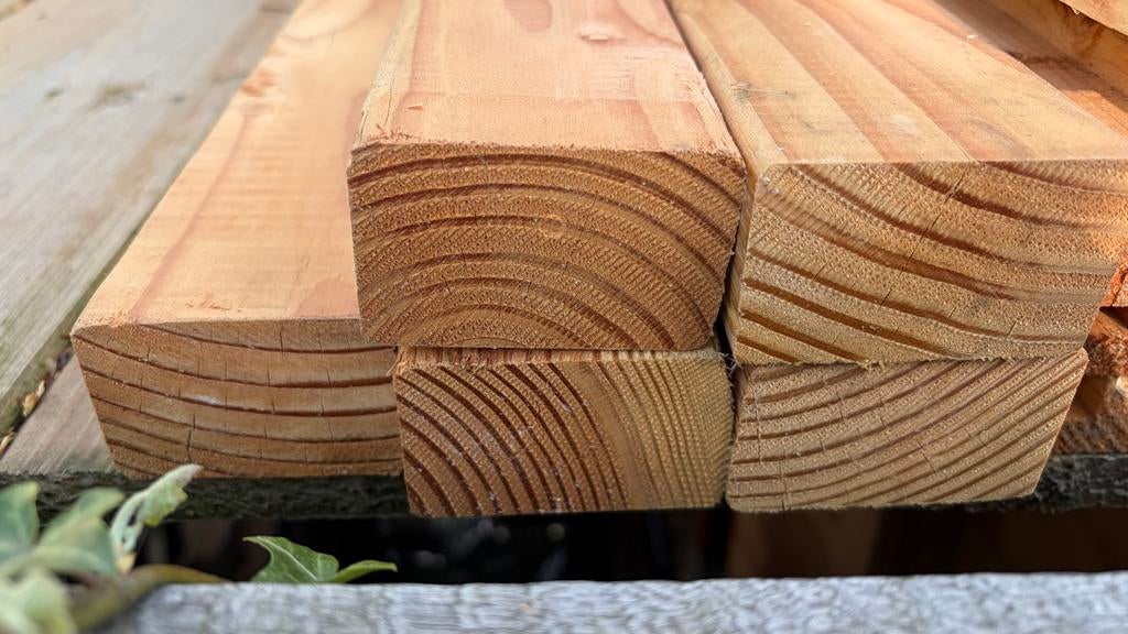 Diverse Balk Lariks Douglas 4.5x7cm Glad Geschaafd, Ophalen, Nieuw, Balk, Overige houtsoorten