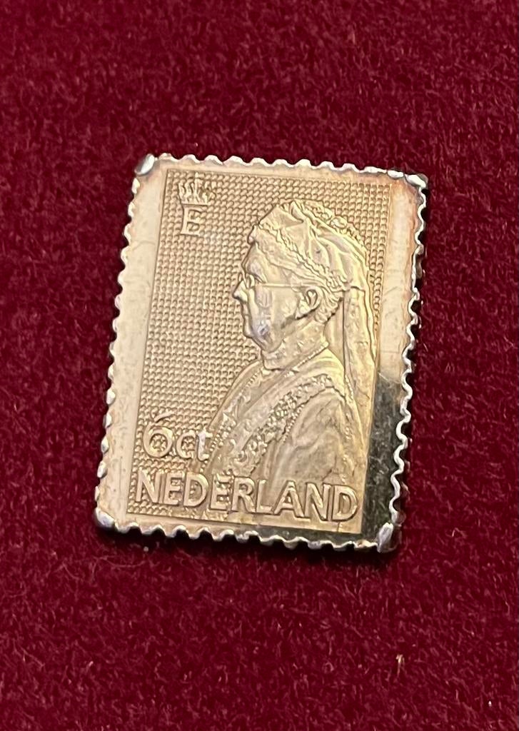 Vergulde postzegel van koningin Emma, Postzegels en Munten, Postzegels | Nederland, Verzenden, T/m 1940