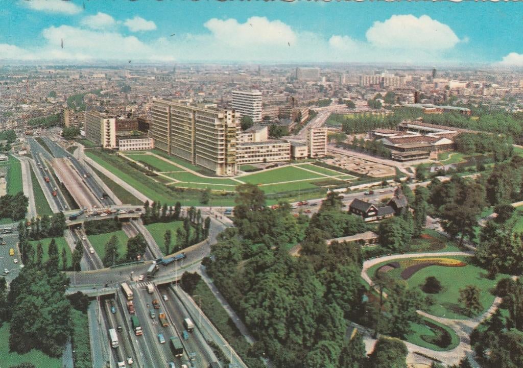ROTTERDAM Panorama met Dijkzigt Ziekenhuis, Verzenden, 1960 tot 1980, Ongelopen, Zuid-Holland