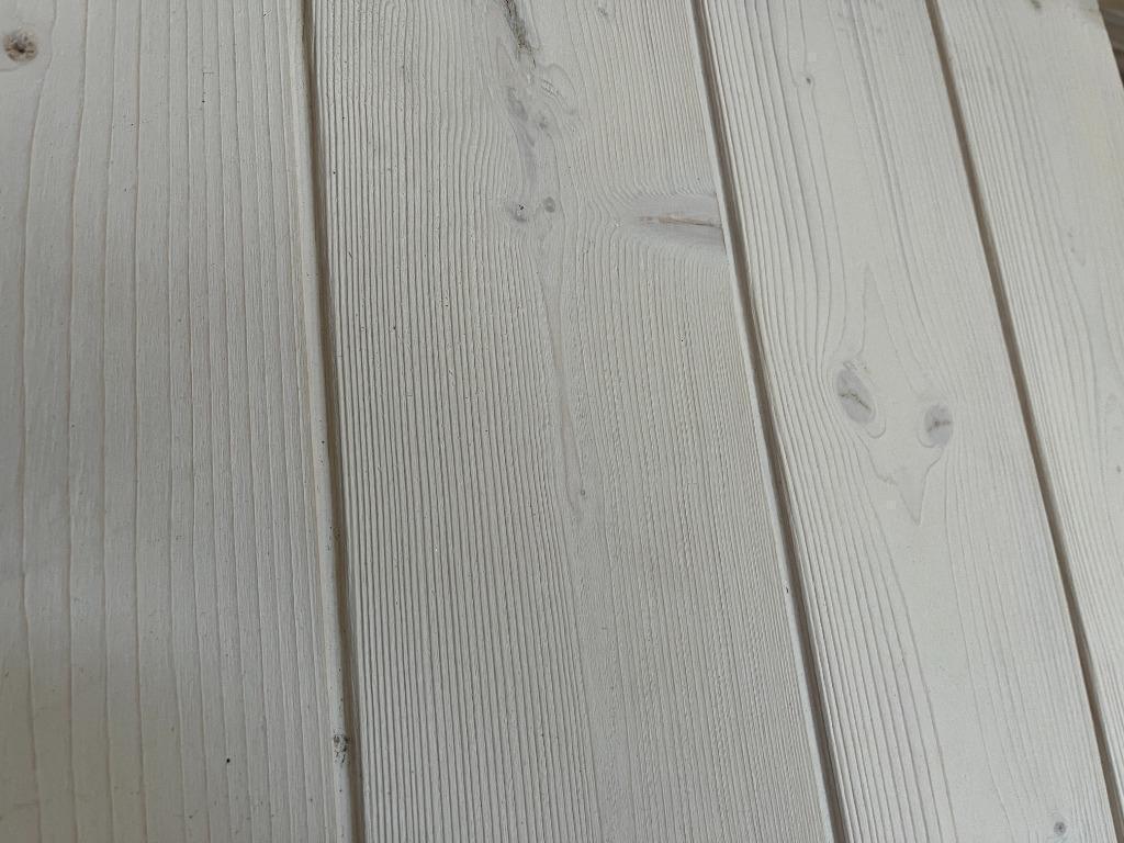 Wandbeschot, plafonddelen 13x135 2m60 lang wit geborsteld, Huis en Inrichting, Stoffering | Behang, Ophalen of Verzenden, 75 m² of meer