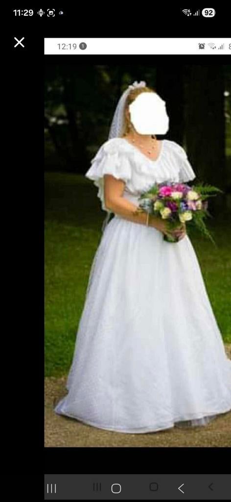 Trouwjurk maat 40/42, Ophalen, Gedragen, Wit, Trouwjurk