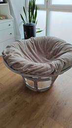 Taupe Papasan stoel met kussen, Ophalen, Gebruikt, Riet of Rotan, Eén