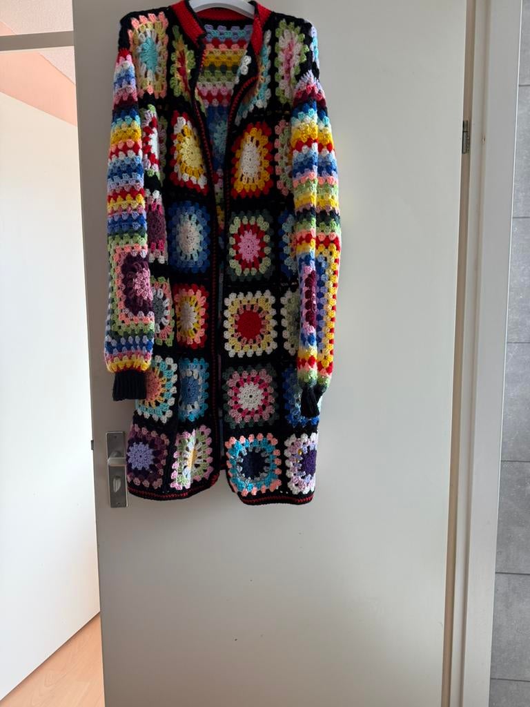 Handgehaakt vest Karin Bloemen, Ophalen of Verzenden, Nieuw, Maat 46/48 (XL) of groter, Overige kleuren