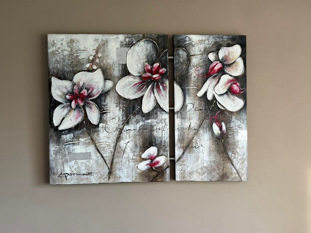 Schilderij / kunstwerk 2 luik, Antiek en Kunst, Kunst | Schilderijen | Modern, Ophalen of Verzenden