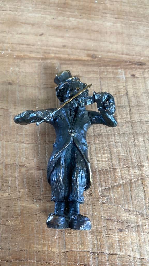 Brons orkest mannetje vioolspeler, Ophalen of Verzenden