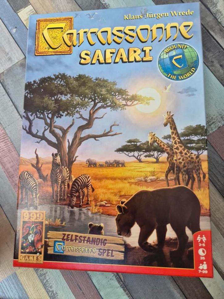 Carcassonne Safari, Hobby en Vrije tijd, Gezelschapsspellen | Bordspellen, Zo goed als nieuw, Ophalen of Verzenden