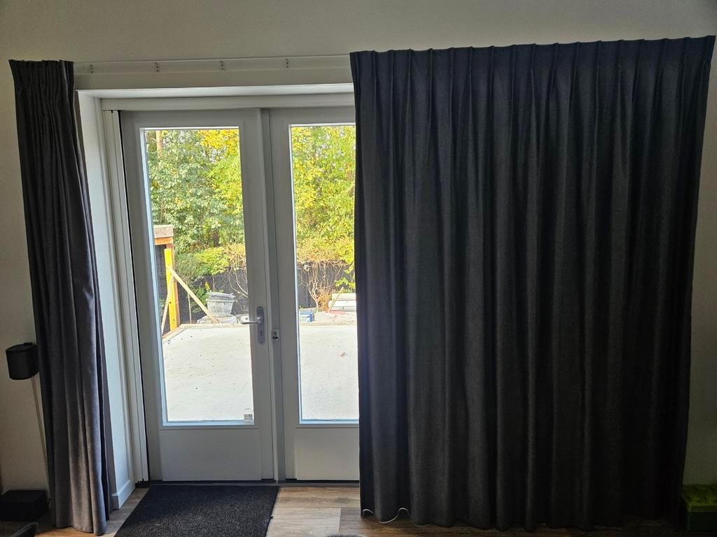 Overgordijn enkele plooi, Ophalen, Zo goed als nieuw, 200 cm of meer, Grijs