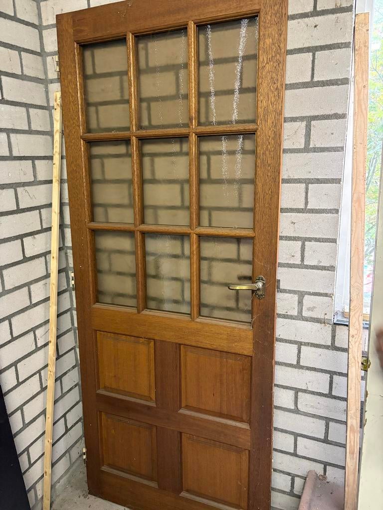 Oude bruine deur uit monumentaal pand incl. Klink, Ophalen, Gebruikt, 80 tot 100 cm, Binnendeur