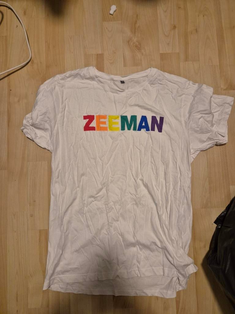 t-shirt maat XL Zeeman merchandise regenboogletters, Wit, Ophalen of Verzenden, Zeeman, Maat 56/58 (XL)