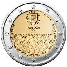 2 Euro Portugal 2008 UNC - Mensenrechten, Postzegels en Munten, Munten | Europa | Euromunten, Losse munt, 2 euro, Portugal, Verzenden