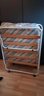 Opvouwbaar logeerbed met matras, Ophalen, Eenpersoons, Wit, 190 cm of minder