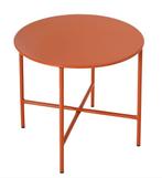 Tuintafel bijzettafel terra metaal, Tuin en Terras, Ophalen of Verzenden, Zo goed als nieuw, Rond, Metaal