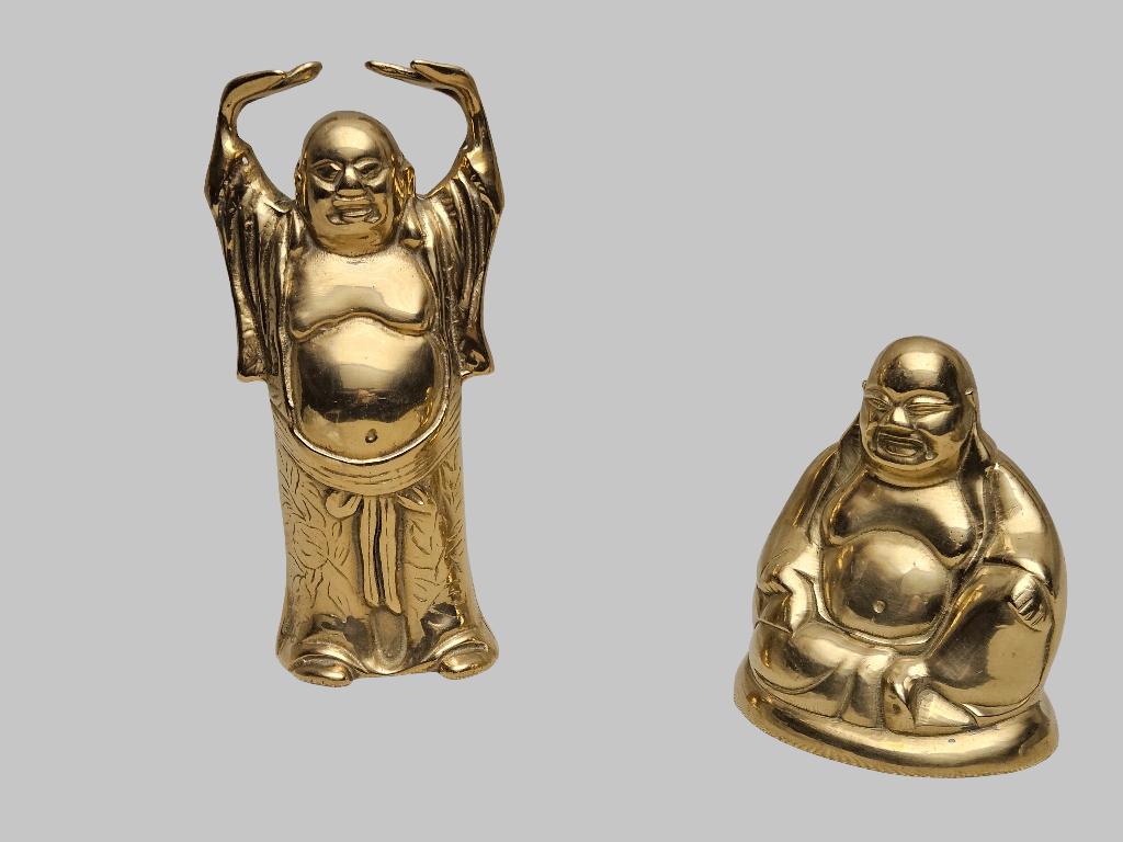 Stel messing Boedha beeldjes, Ophalen of Verzenden, Zo goed als nieuw