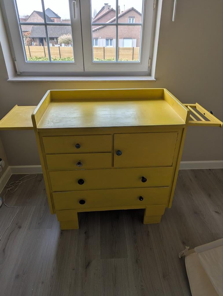 Vintage look commode - Geel, Kinderen en Baby's, Kinderkamer | Commodes en Kasten, Ophalen, Gebruikt, 50 tot 70 cm, 75 tot 100 cm